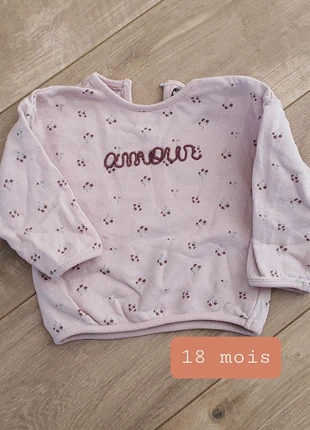 Sweat fleur, brand: Kiabi, condition: Very good, size: 12-18 months / 80 cm, €2.00, €2.80 includes Buyer Protection
