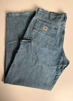 Jean Lee Carpenter homme 38x34 workwear denim bleu 100% coton made in Mexico vintage #9, merk: Lee, staat: Heel goed, maat: W38 | FR 48, € 25,00, € 26,95 inclusief Kopersbescherming