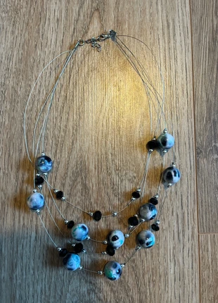 Ketting zilver, blauw - E5-mode, merk: E5-mode, staat: Heel goed, € 3,50, € 4,38 inclusief Kopersbescherming