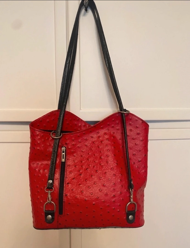 Borsa/zaino rosso in pelle 2