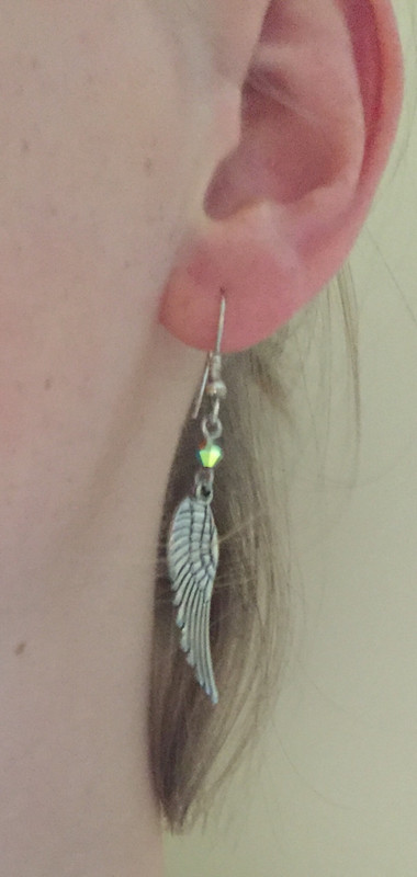 Boucles d'oreilles plumes argentées  2