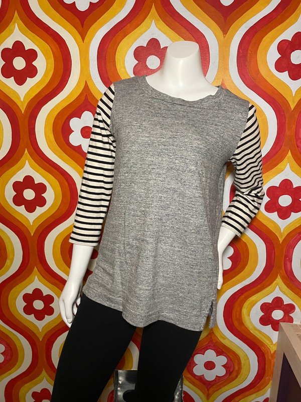 JCrew striped 3/4 sleeve top 1