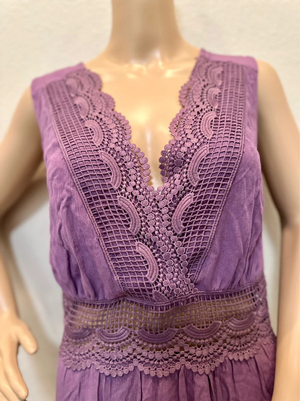 Purple crochet lace top tiered maxi dress jk Jordan 2