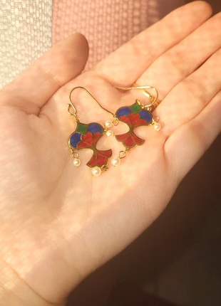 Paire de boucles d'oreilles pendantes en Acier inoxydable, marque: Vintage Dressing, état: Neuf sans étiquette, 6,00 €, 7,00 € Protection acheteurs incluse