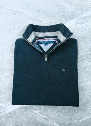 Pull Tommy Hilfiger Half zip 1/4 zip col camionneur - Bleu marine logo brodé - Taille S, marke: Tommy Hilfiger, zustand: Sehr gut, größe: S, 34,00 €, 36,40 € beinhaltet Vinted-Käuferschutz Pro