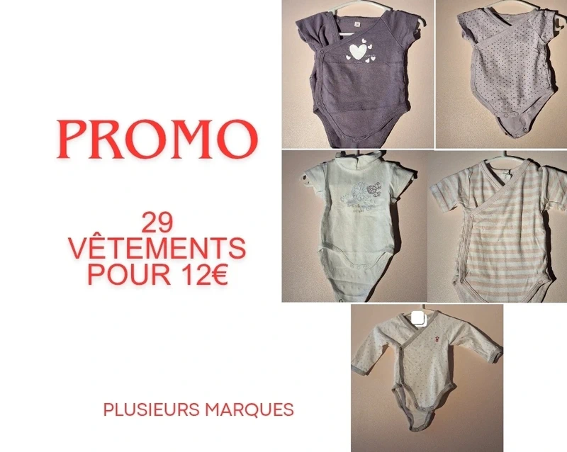 29 vêtements - Plusieurs marques - 1mois
