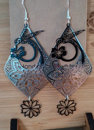 Boucles d'oreilles Neuves en acier inoxydable argenté et noir, marke: Fait Main, zustand: Neu, mit Etikett, 5,50 €, 6,48 € beinhaltet Vinted-Käuferschutz Pro