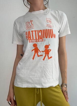 small white t-shirt with orange graphic, condition: Very good, size: S / 8, £4.00, £4.90 includes Buyer Protection Pro