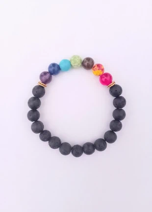 Bracelet 7 chakras, pierre volcanique, staat: Nieuw zonder prijskaartje, € 5,00, € 5,95 inclusief Kopersbescherming Pro