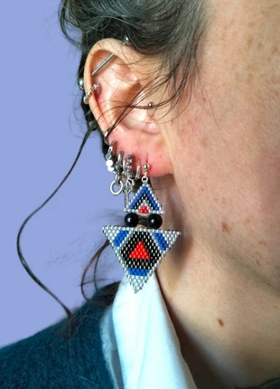 Boucles d'oreilles tissage de perles fabrication artisanale neuves, marca: Fait Main, estado: Novo sem etiquetas, €2.00, €2.80 inclui Proteção do Comprador