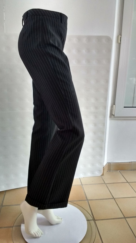 pantalon noir rayé T 36 Pimkie / p 551 4