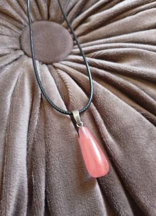 Quartz rose collier en pierres naturelles forme de goutte d'eau Lithothérapie femme, staat: Heel goed, € 15,00, € 16,45 inclusief Kopersbescherming Pro