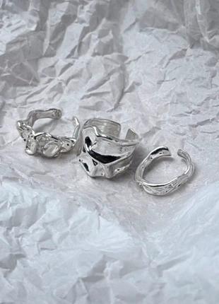 Lot de bagues brutes et irrégulières en acier inoxydable, marque: CHROME, état: Très bon état, taille: Ajustable, 16,00 €, 17,50 € Protection acheteurs incluse