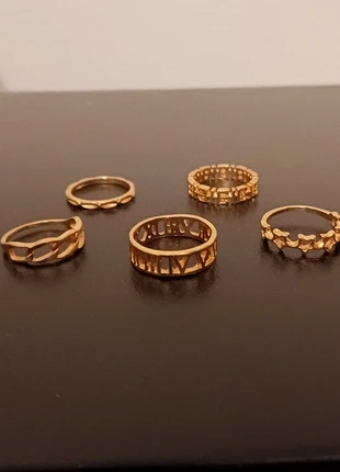 Gold colored ring set vintage, marque: no brand, état: Neuf sans étiquette, taille: 16,5 mm, 4,98 €, 5,93 € Protection acheteurs incluse