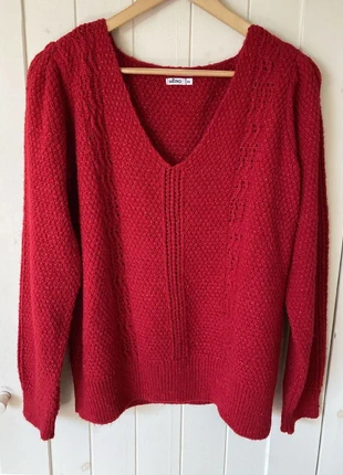 Pull maille rouge fil métallisé Gémo XL, marke: Gémo, zustand: Sehr gut, größe: XL, 14,00 €, 15,40 € inklusive Vinted-Käuferschutz