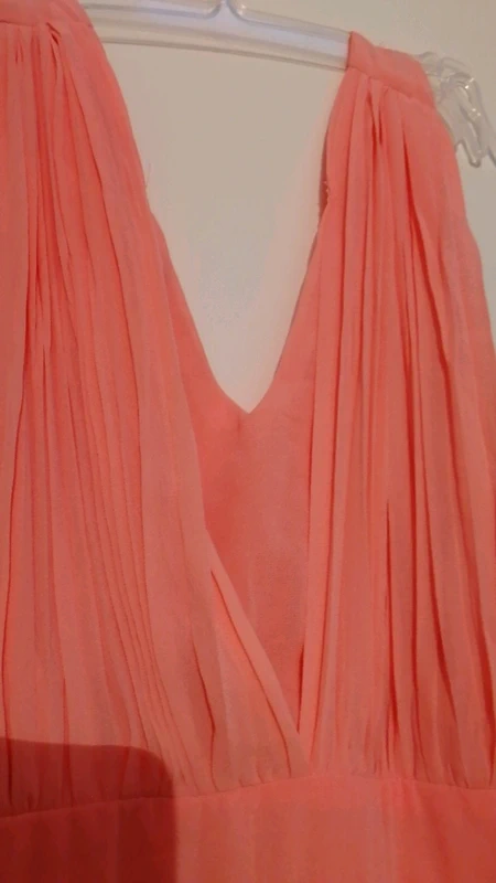 Robe plissée corail fluo - photo numéro 2