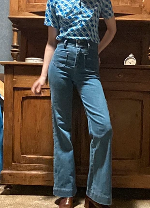 Haut bleu seventies , brand: Vintage, condition: Very good, size: XS / 34 / 6, €15.00, €16.45 includes Buyer Protection