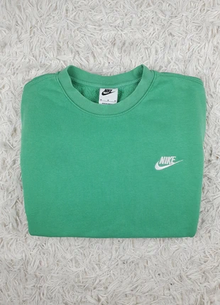 Nike Sweat Sweat-shirt crewneck vert à col rond en coton taille M logo brodé classic blanc, merk: Nike, staat: Heel goed, maat: M, € 29,00, € 31,15 inclusief Kopersbescherming