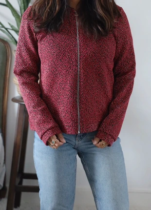 Veste zippée rouge imprimé léopard – Grain de Malice – Taille 40, marque: Grain de Malice, état: Bon état, taille: L / 40 / 12, 15,00 €, 16,45 € Protection acheteurs incluse