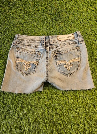 Rock Revival Y2K Embroidered Denim Mini Shorts - Bling & Vintage Western Vibes, brand: Rock Revival, condition: Very good, size: L / 40 / 12, €16.00, €17.50 includes Buyer Protection