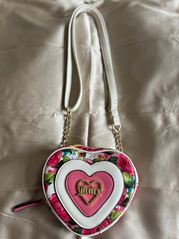 Juicy Couture Heart Crossbody White Rose Floral Print mini bag Vinted