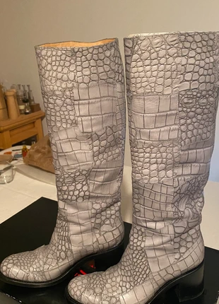Bottes Free Lance - cuir gris façon croco - 36, marca: FREE LANCE, estado: Muito bom, tamanho: 36, €70.00, €74.20 inclui Proteção do Comprador
