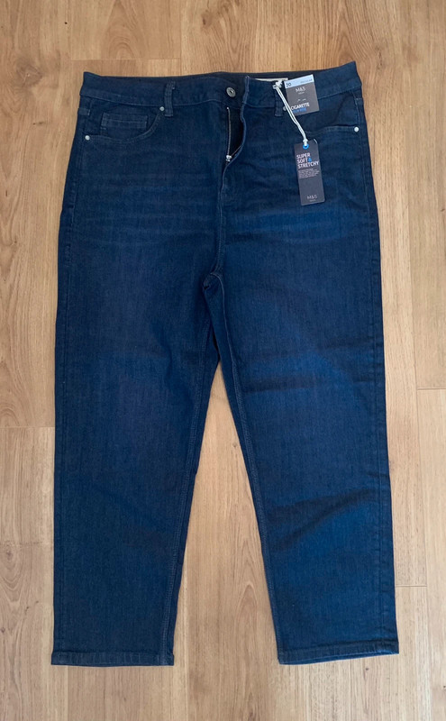 Blue stretch cigarette high rise jeans size 20 1