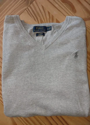 Pull col V Ralp Lauren, slim fit pima coton, logo gris brodé. XXL., marque: Ralph Lauren, état: Très bon état, taille: XXL, 29,00 €, 31,15 € Protection acheteurs incluse