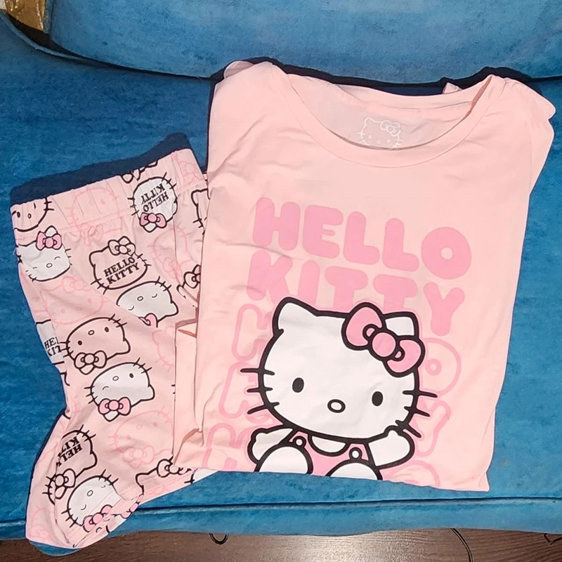 Hello Kitty Adorable Powder Pink Sleep Shirt & Shorts Set 1