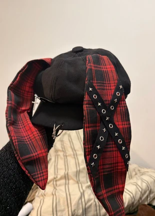 Punk Gothic Beret - Y2K Plaid Edgy Bunny Ear Statement Hat for Photoshoots, brand: Punk, condizioni: Nuovo senza cartellino, taglia: M, €25.00, €26.95 include la Protezione acquisti