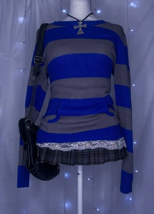Emo Striped Knit Sweater, brand: NO LABEL, condition: Very good, size: 8 / M, $25.00, $26.95 includes Buyer Protection