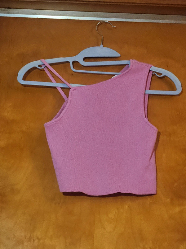 Cropped Asymmetrical Pink Top 2