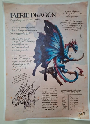 Affiche fantasy Faerie Dragon – Style bestiaire ancien, marca: donjon et dragon, estado: Muito bom, €6.90, €7.95 inclui Proteção do Comprador