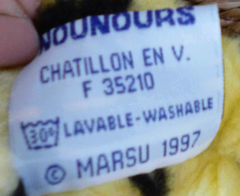 Peluche doudou Marsupilami 30 cm + queue 45 cm MARSU 1997 Ajena