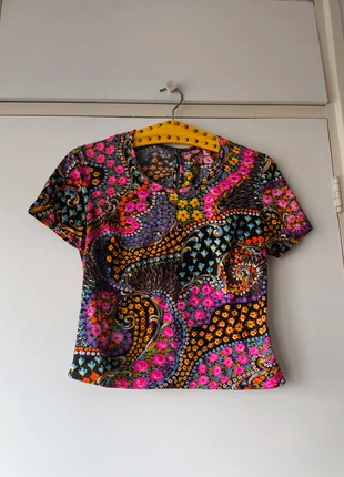 Vintage geprint shirtje, staat: Heel goed, maat: M / 38 / 10, € 10,00, € 11,20 inclusief Kopersbescherming