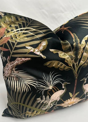 🐊.Crocodilia Ebony Velvet Cushion Cover 45x45 Becca Who Luxury Designer Fabric, brand: Becca who, condition: Like new, size: 45 x 45 cm, £25.00, £26.95 includes Buyer Protection