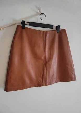 Brown faux leather mini skirt size 10, brand: Primark, condition: Very good, size: 10 / M, $3.00, $3.85 includes Buyer Protection