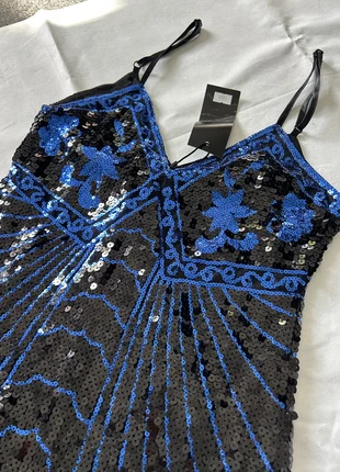 Black blue navy sequin party dress mini old hollywood great gatsby style 36 S, marque: Vintage Dressing, état: Neuf avec étiquette, taille: S / 36 / 8, 29,00 €, 31,15 € Protection acheteurs incluse
