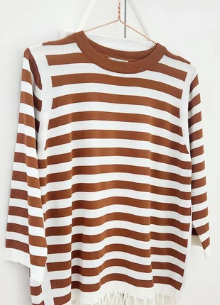 Blusa linda M riscas brancas e camel Astratto nunca usada, marca: Astratto, estado: Novo sem etiquetas, tamanho: M / 38 / 10, €35.50, €37.98 inclui Proteção do Comprador