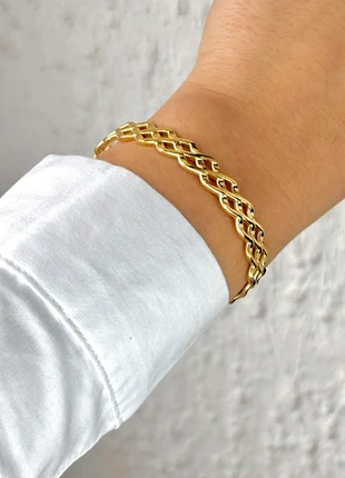 Bracelet jonc femme doré acier inoxydable tendance, marque: Tendance, état: Très bon état, 6,50 €, 7,53 € Protection acheteurs (Pro) incluse