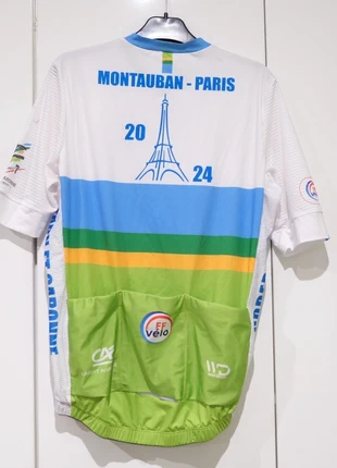 Maillot vélo « tous à Paris » 2024, staat: Heel goed, maat: M / 38 / 10, € 10,00, € 11,20 inclusief Kopersbescherming