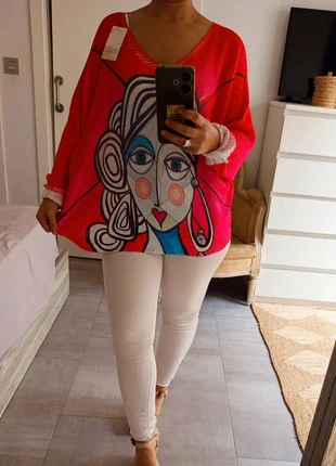Precioso jersey punto cara abstracta ,, marque: Made In Italy, état: Très bon état, taille: XXL / 44 / 16, 19,00 €, 20,65 € Protection acheteurs incluse