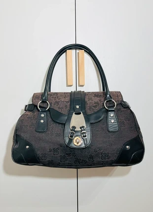 Borsa Piero Guidi Monogram Satchel Bag 2000s Brown Black Canvas Italian Designer, marque: Piero Guidi, état: Très bon état, 28,00 €, 30,10 € Protection acheteurs incluse