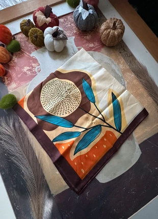 Modern floral scarf in warm autumn tones, brand: NO LABEL, condition: New with tags, £5.00, £5.95 includes Buyer Protection Pro