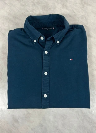 Chemise Tommy Hilfiger bleue coton 164 (XS homme / ado 16 ans) oxford premium chic Code 208N, merk: Tommy Hilfiger, staat: Heel goed, maat: XS, € 22,00, € 23,80 inclusief Kopersbescherming Pro