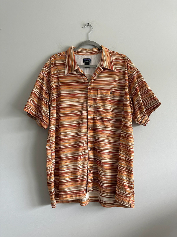 Vintage Patagonia Rhythm Hawaiian Men Shirt Size L Camp Geometric