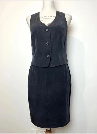 Ensemble gris foncé jupe + veste tailleur sans manches – Apriori – Taille S (36), marca: APRIORI, estado: Muito bom, tamanho: S / 36 / 8, €20.00, €21.70 inclui Proteção do Comprador