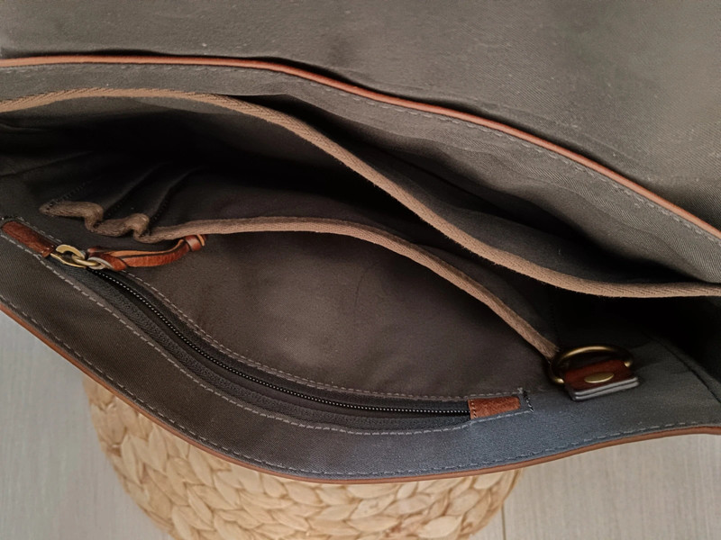 Sac Bandoulière Cuir Fossil Couleur Cognac 3