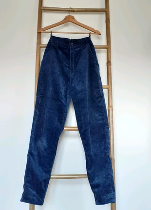 Blauwe vloeren broek, marque: Warrick, état: Bon état, taille: XS / 34 / 6, 5,00 €, 5,95 € Protection acheteurs incluse