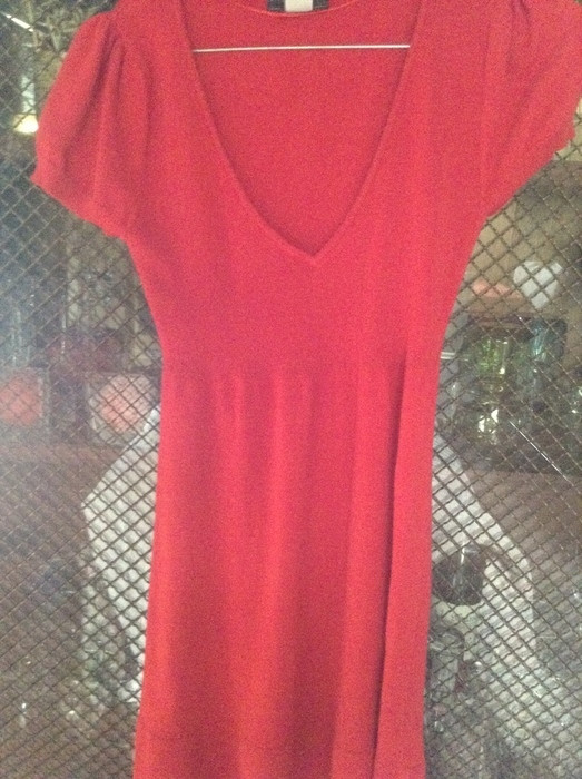 Robe rouge leger lainage taille M 1